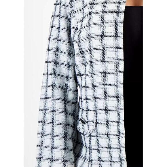 NEW KASPER tweed open-front collarless cardigan - plus in vanilla ice multi - Picture 2 of 2